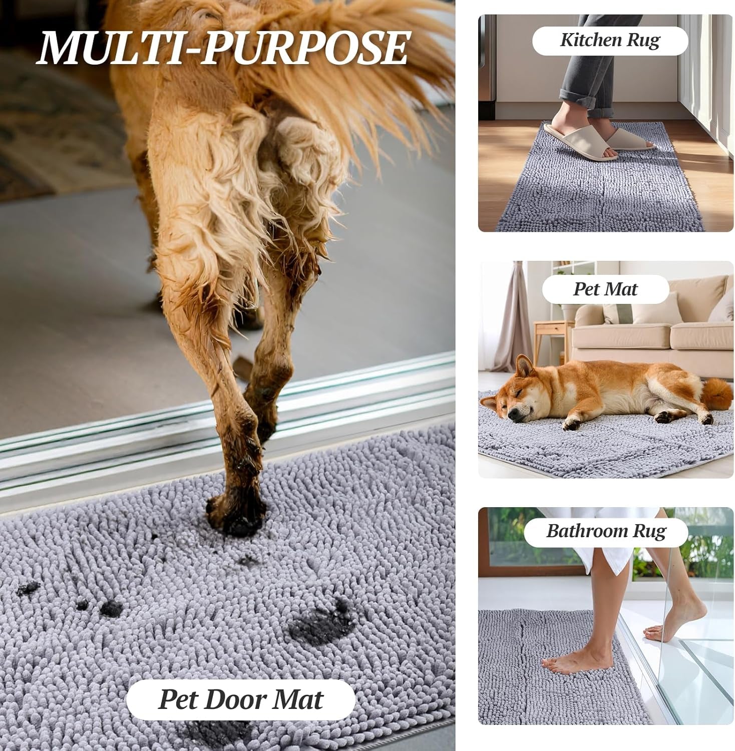 Cat Litter Mat, Litter Trapping Mat, 31"× 20" Cat Kitty Litter Rug with Waterproof Back, Super Soft for Cat'S Paws, Machine Washable, Beige