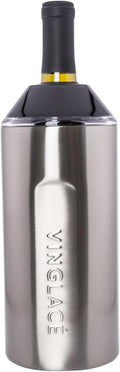 Wine Bottle Chiller- Portable Champagne Insulator- Stainless Steel Wine Cooler Sleeve, Black