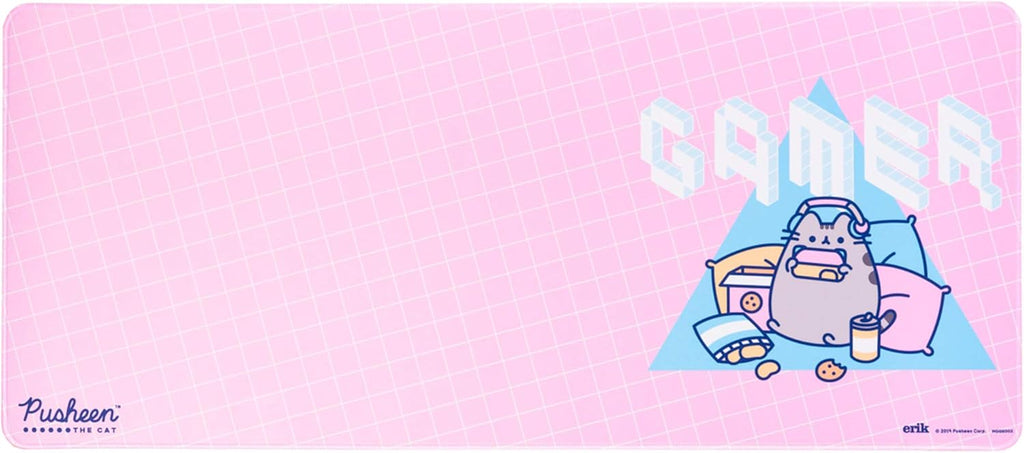 Official Pusheen Rose Collection XXL Mouse Mat - Desk Pad - 31.5" X 13.78" Non-Slip Rubber Base Mouse Pad, Gaming Mouse Pad, Keyboard Mouse Mat, Waterproof Mouse Mat